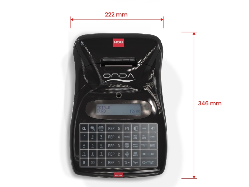 Dimensioni dell'RCH Onda RT: 222 x 346 x 112 mm