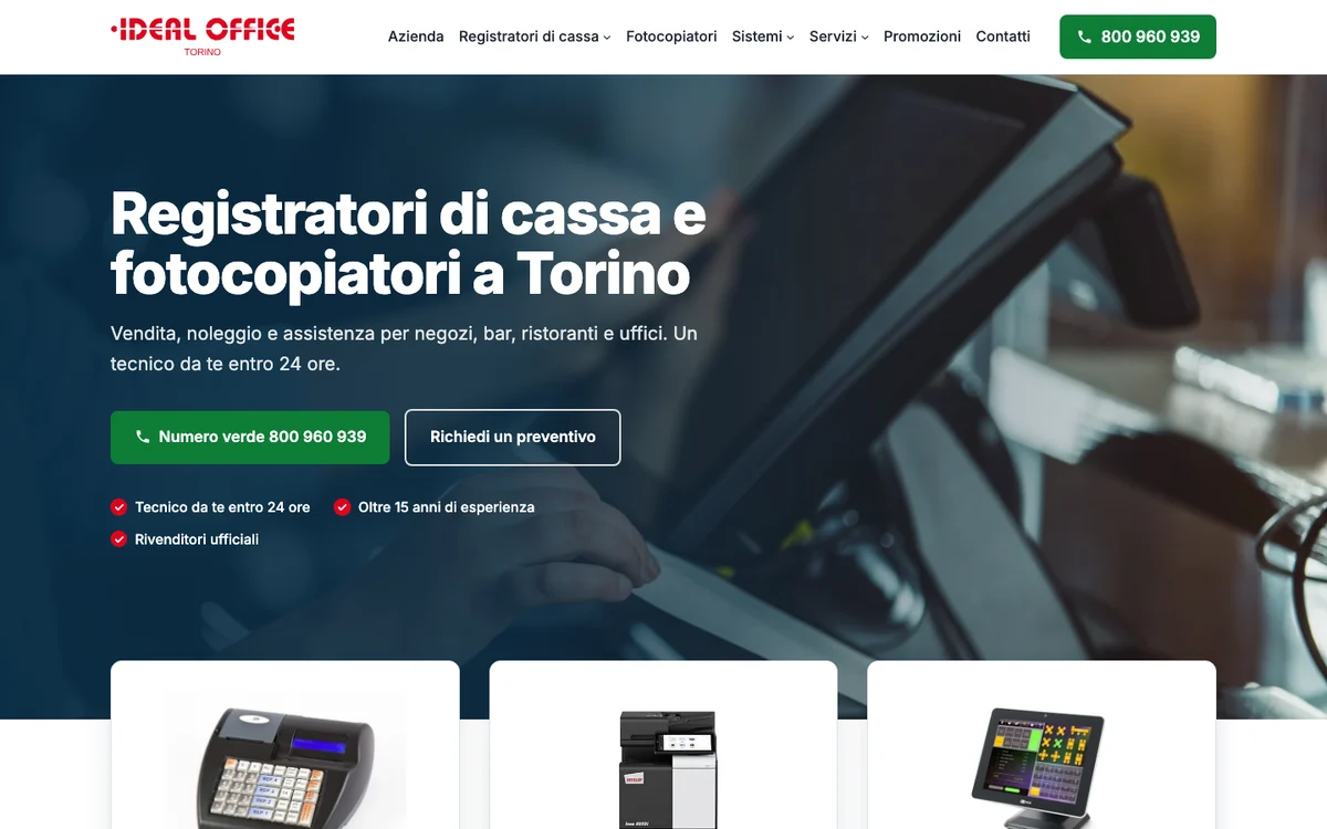 Home page del sito di Ideal Office